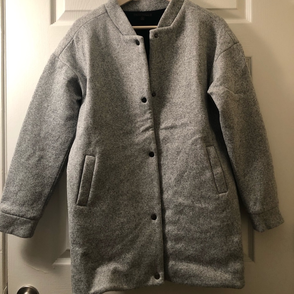 Grey over-sized cotton coat from Urban Outfitters.